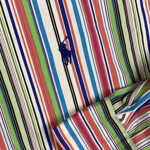 VTG Ralph Lauren Classic Fit Button Down Shirt Men’s Large Multi Striped Preppy - Picture 1 of 8